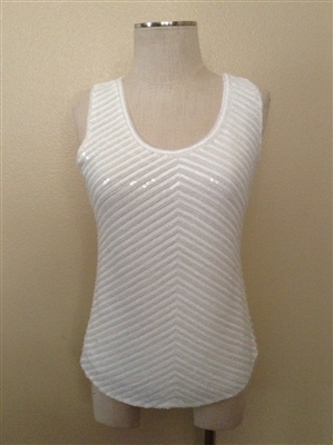 Tank top with sequins - white