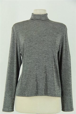 Long sleeve turtle neck top - dark grey - polyester/spandex