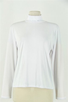 Long sleeve turtle neck top - white - polyester/spandex
