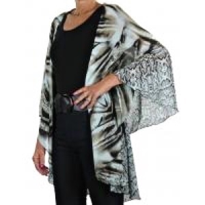 Chiffon vest - brown mixed animal print - polyester