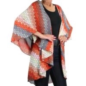 Chiffon vest - orange mosaic - polyester