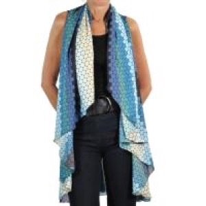 Chiffon vest - turquoise mosaic - polyester