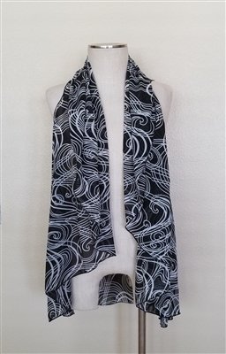 Chiffon vest - black/white animal print