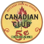 canadian club 5 cent cigar sign