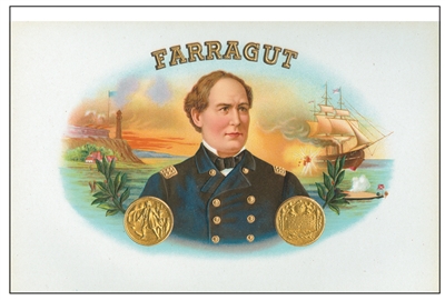 admiral farragut cigar box label