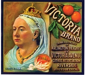 queen victoria citrus crate label