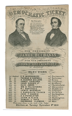 buchanan pierce ballot 1856