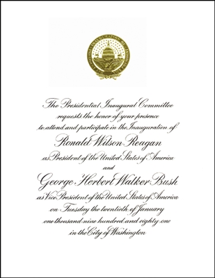 inaugural invitations from 1949 to 2021