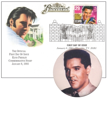 elvis presley stamp button