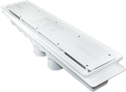 A&A Mfg AVSC Channel Drain Single Suction Vinyl w/Hydrostatic Relief - White