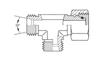 Female DIN Swivel Run Tee Light