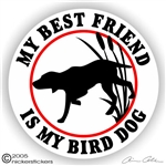 Best Friend Bird Dog Gun Dog Static Cling Sticker Decal