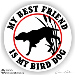 Best Friend Bird Dog Gun Dog Static Cling Sticker Decal