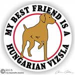 Hungarian Vizsla Dog Best Friend Decal Sticker Static Cling