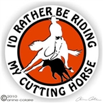 Cutting Horse Horse Trailer Window Decal