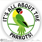 Masked Parrot Window Decal