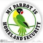 Masked Parrot Window Decal