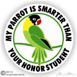 Masked Parrot Window Decal