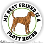 Plott Hound Best Friend Decal Sticker Static Cling Car Truck RV Window