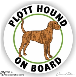 Plott Hound on Board Dog Decal Sticker Static Cling Car Truck RV Window