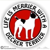 Decker Giant Hunting Rat Terrier Dog Car Truck RV Decal Sticker