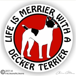 Decker Giant Hunting Rat Terrier Dog Car Truck RV Decal Sticker