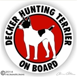 Decker Giant Hunting Rat Terrier Dog Car Truck RV Decal Sticker