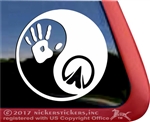 Equestrian Yin Yang Horse Hoof and Hand Horse Trailer Car Truck RV Window Decal Sticker