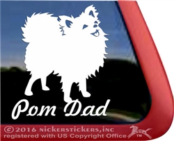 Pom Dad Pomeranian Dog Car Truck RV Window Decal Sticker
