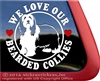 Bearded Collie Dog Beardie Vinyl iPad Car Truck RV Window Decal Sticker