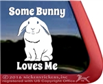 Some Bunny Loves Me Lop Earred Rabbit Window Decal