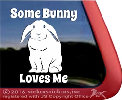 Some Bunny Loves Me Lop Earred Rabbit Window Decal