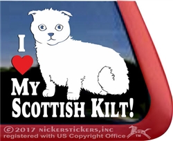 Scottish Fold Scottish Kilt Cat Kitty Kitten Window Decal