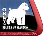 Obey the Bouvier des Flandres Dog Car Truck RV Window Decal Sticker