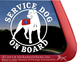 Service Dog Cane Corso Car Truck RV Window Decal Sticker