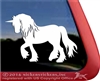 Unicorn Draft Horse Trailer Window Decal