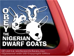 Nigerian Dwarf Goats Car Truck RV Window Decal