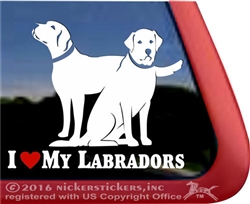 I Love My Labradors Retriever Dog iPad Car Truck Window Decal Sticker