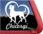 Chicorgi Dog iPad Car Truck RV Window Decal Sticker