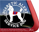 Diabetic Alert Poodle Service Dog Car Truck RV iPad Window Decal Sticker