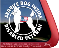 Service Dog Poodle Service Car Truck RV iPad Window Decal Sticker