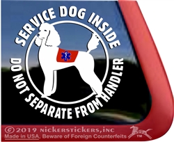 Service Dog Poodle Service Car Truck RV iPad Window Decal Sticker
