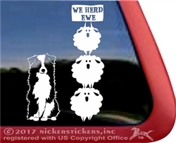 We Herd Ewe  Australian Shepherd Herding Vinyl Dog Car Truck RV Window Decal Sticker