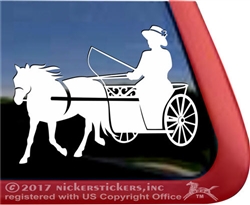 Carriage Pony Driving Horse Trailer Window Decal