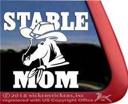 Stable Mom Cowgirl Hat Horse Trailer Window Decal