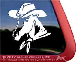 Custom Horse Wearing a Cowboy Hat Trailer Car Truck RV Window Decal Sticker