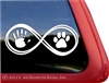 Infinity Paw and Hand Dog Car Truck RV Window Decal Sticker
