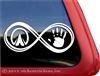 Equestrian Infinity Horse Hoof and Hand Horse Trailer Car Truck RV Window Decal Sticker