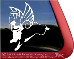 Custom Boston Terrier Angel Memorial Dog Car Truck RV Window Decal Sticker