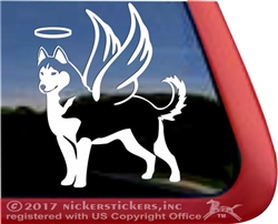 Custom Siberian Husky Dog Angel Car Truck Window Decal Sticker